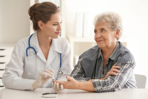 Doctor and patient with diabetes
